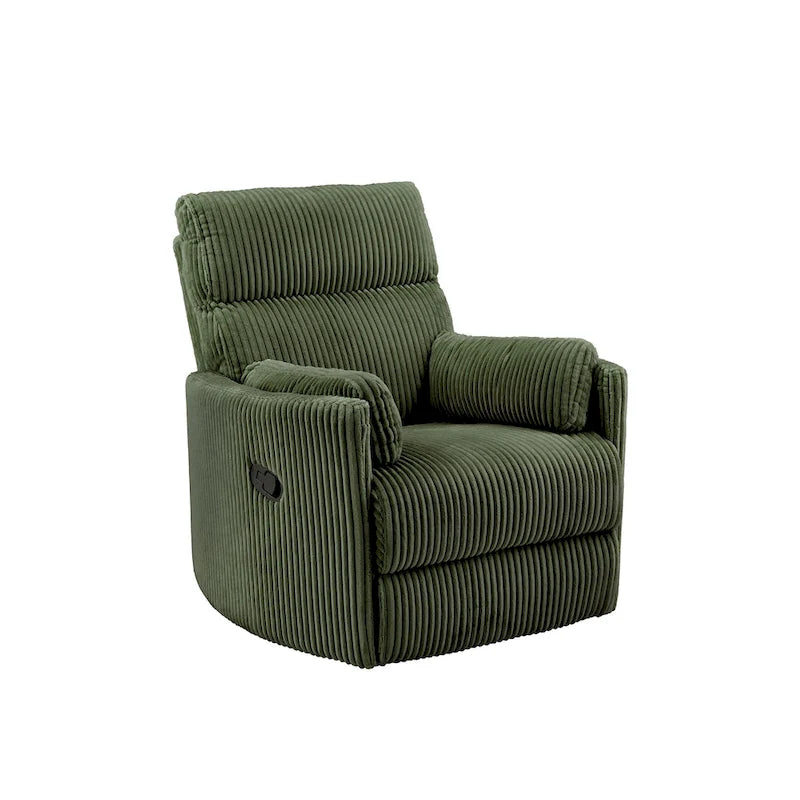 Fauteuil inclinable pivotant manuel en velours côtelé Montclair par iNSPIRE Q Classic
