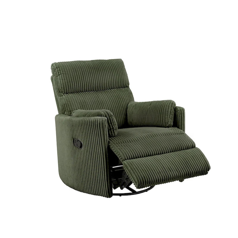 Fauteuil inclinable pivotant manuel en velours côtelé Montclair par iNSPIRE Q Classic