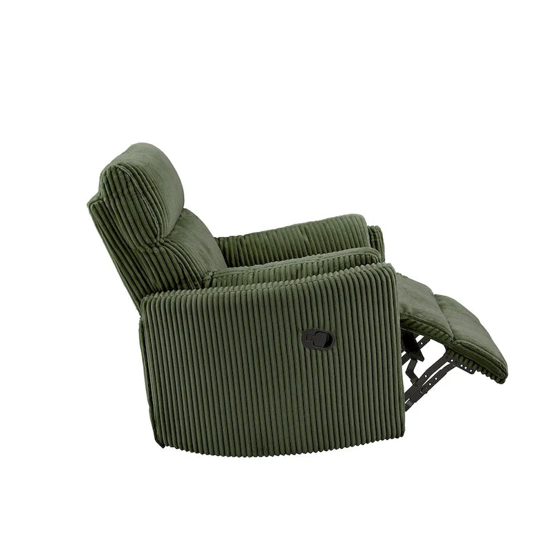 Fauteuil inclinable pivotant manuel en velours côtelé Montclair par iNSPIRE Q Classic
