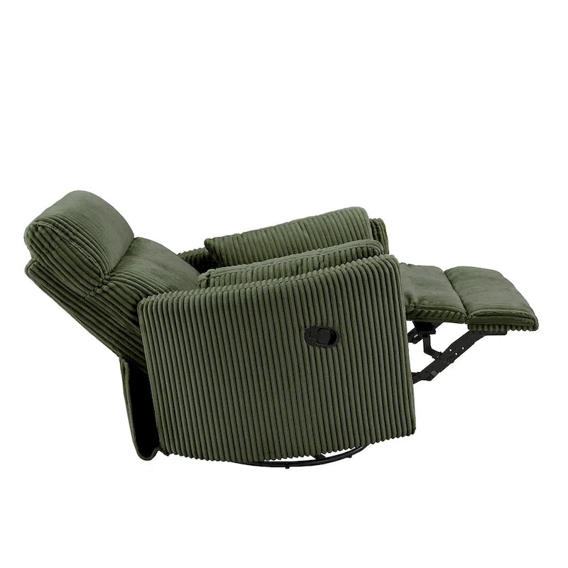Fauteuil inclinable pivotant manuel en velours côtelé Montclair par iNSPIRE Q Classic