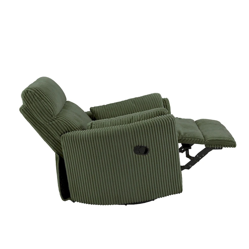 Fauteuil inclinable pivotant manuel en velours côtelé Montclair par iNSPIRE Q Classic