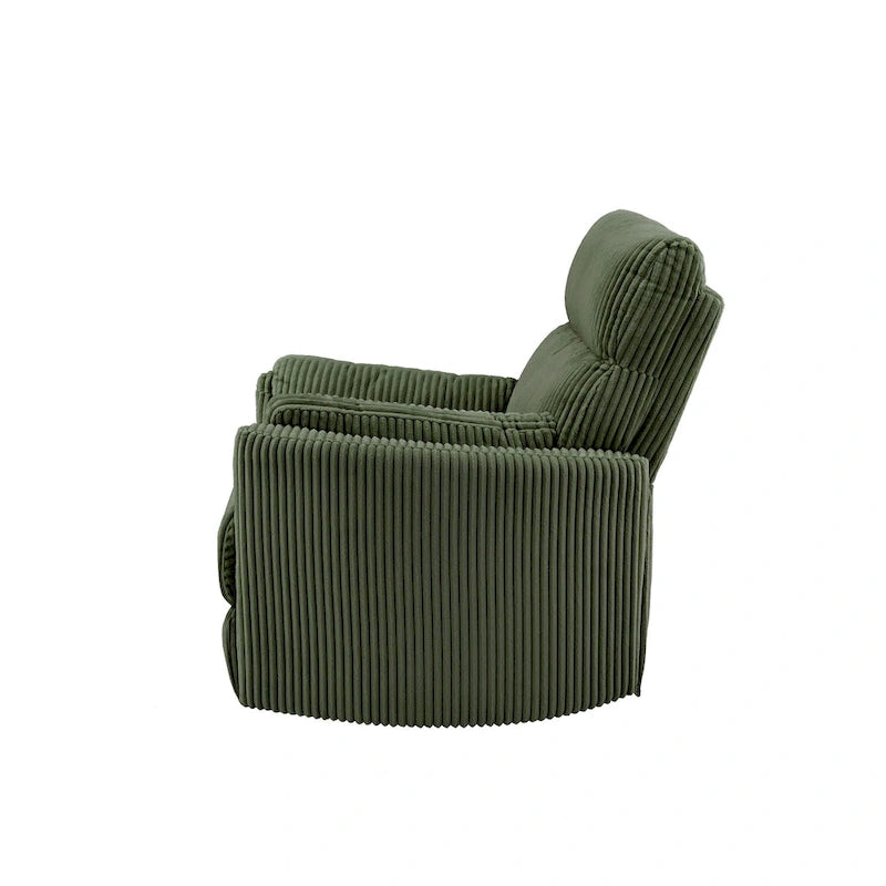 Fauteuil inclinable pivotant manuel en velours côtelé Montclair par iNSPIRE Q Classic
