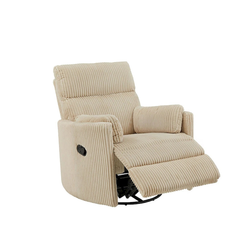 Fauteuil inclinable pivotant manuel en velours côtelé Montclair par iNSPIRE Q Classic