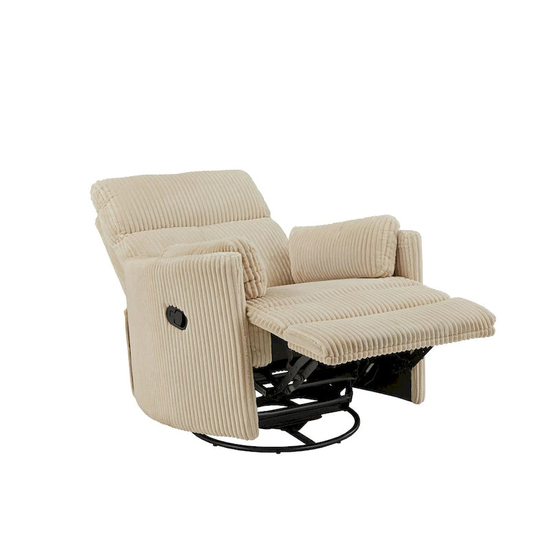 Fauteuil inclinable pivotant manuel en velours côtelé Montclair par iNSPIRE Q Classic