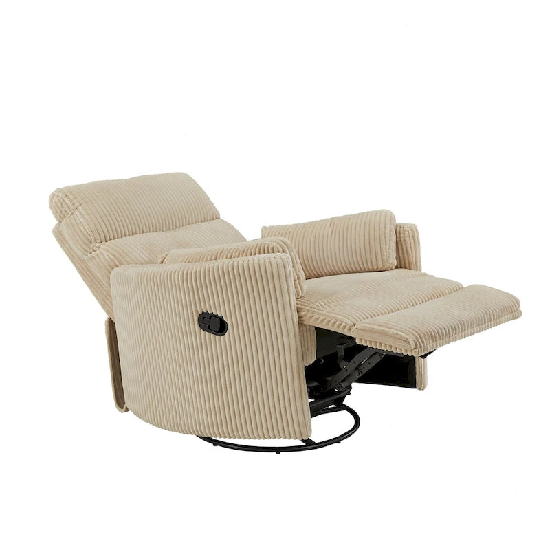 Fauteuil inclinable pivotant manuel en velours côtelé Montclair par iNSPIRE Q Classic