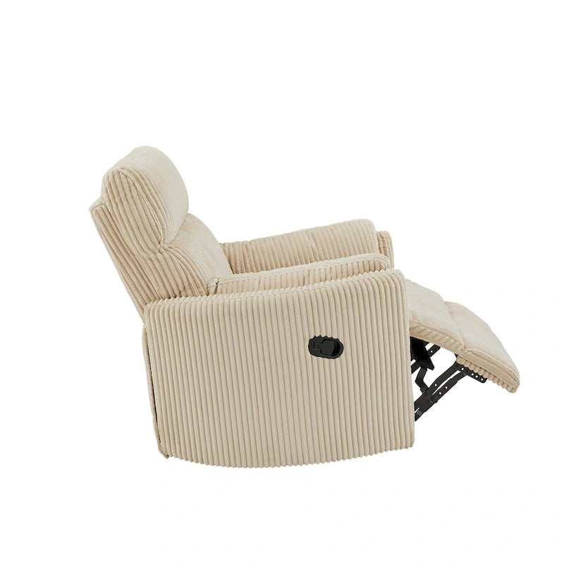 Fauteuil inclinable pivotant manuel en velours côtelé Montclair par iNSPIRE Q Classic
