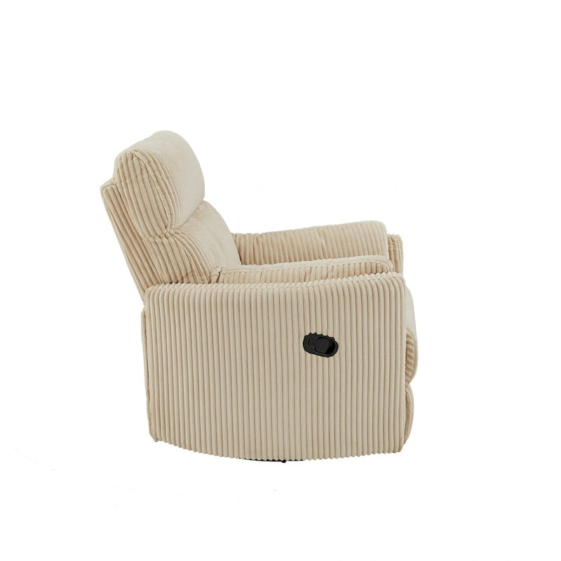 Fauteuil inclinable pivotant manuel en velours côtelé Montclair par iNSPIRE Q Classic