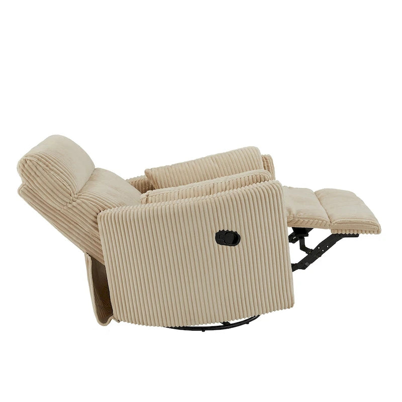 Fauteuil inclinable pivotant manuel en velours côtelé Montclair par iNSPIRE Q Classic