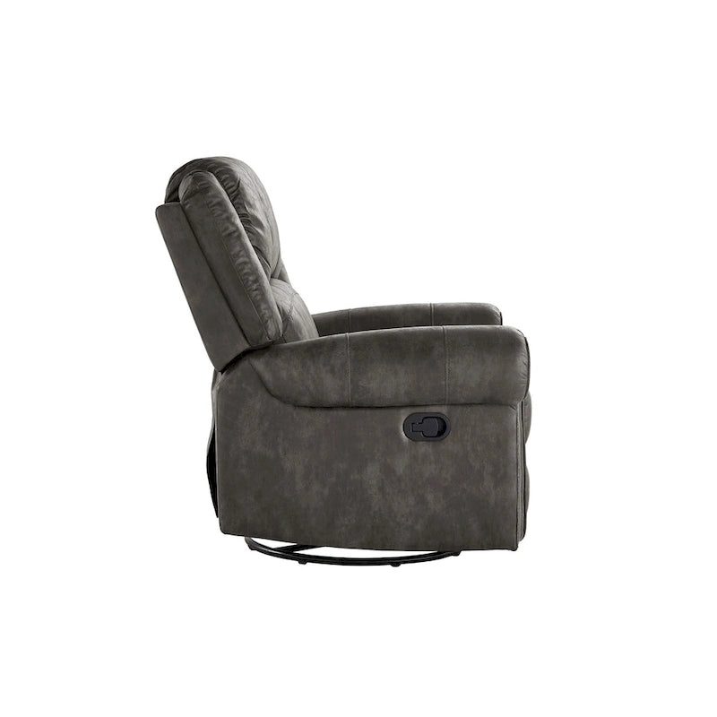 Fauteuil inclinable, pivotant et coulissant Monroe en microfibre polie avec clous décoratifs par iNSPIRE Q Classic