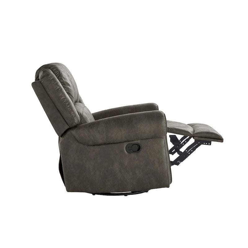 Fauteuil inclinable, pivotant et coulissant Monroe en microfibre polie avec clous décoratifs par iNSPIRE Q Classic