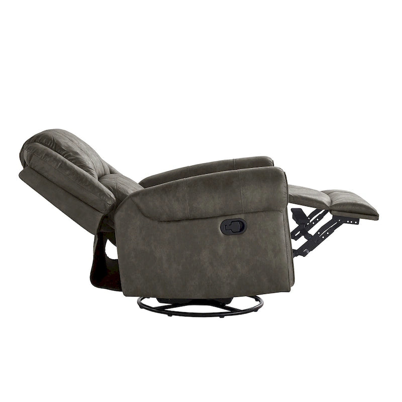Fauteuil inclinable, pivotant et coulissant Monroe en microfibre polie avec clous décoratifs par iNSPIRE Q Classic