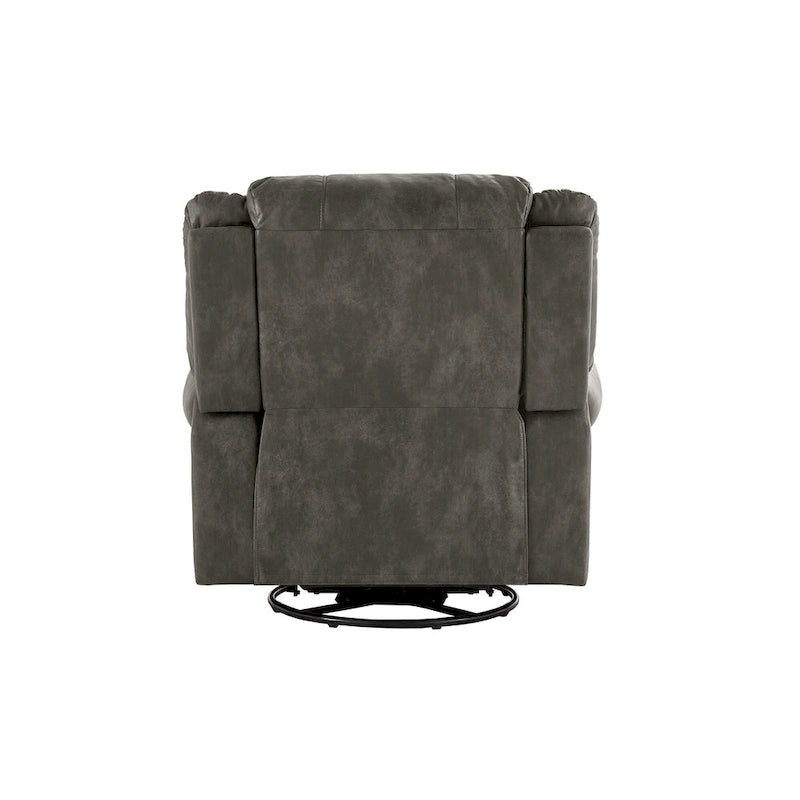 Fauteuil inclinable, pivotant et coulissant Monroe en microfibre polie avec clous décoratifs par iNSPIRE Q Classic