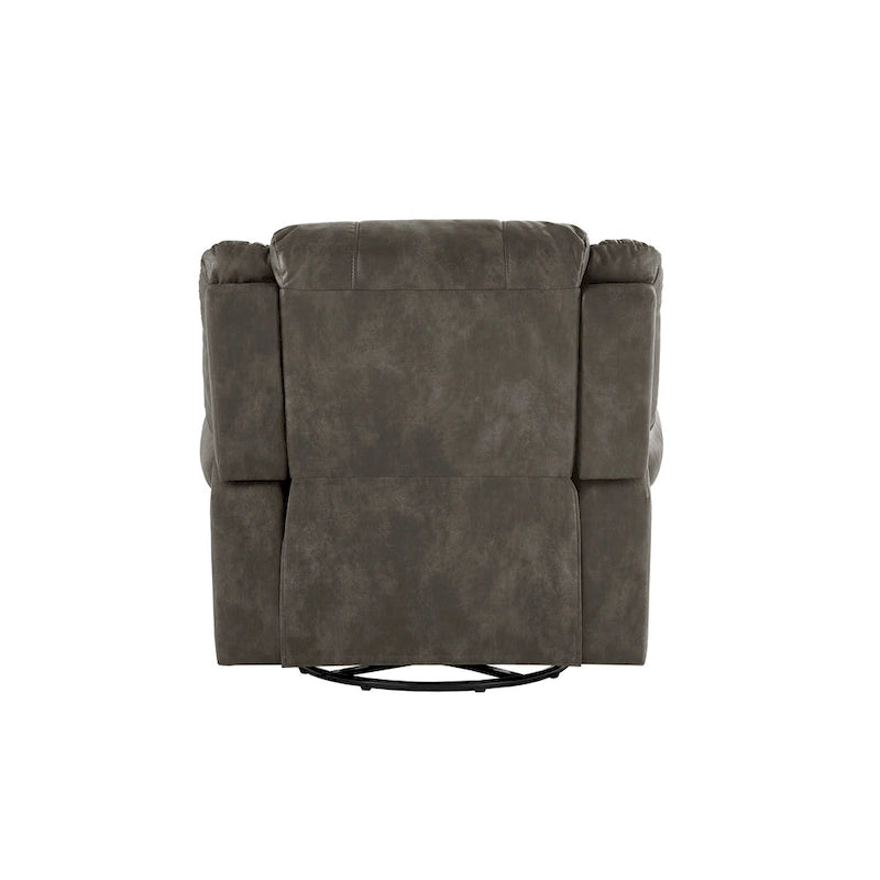 Fauteuil inclinable, pivotant et coulissant Monroe en microfibre polie avec clous décoratifs par iNSPIRE Q Classic