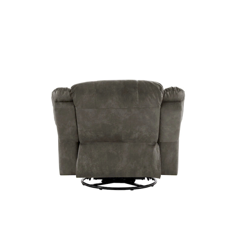 Fauteuil inclinable, pivotant et coulissant Monroe en microfibre polie avec clous décoratifs par iNSPIRE Q Classic