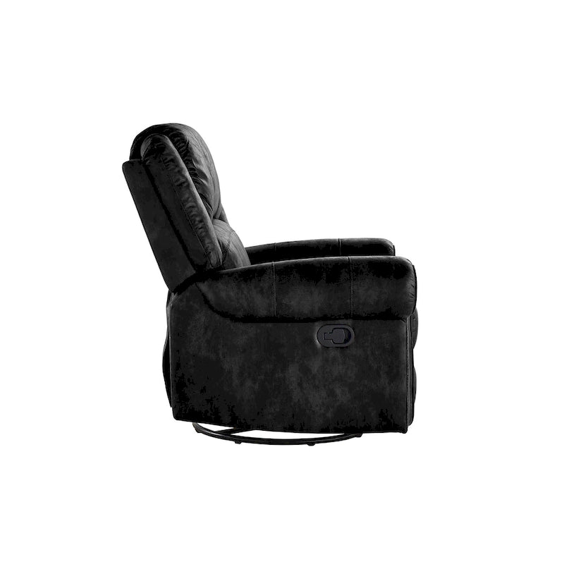 Fauteuil inclinable, pivotant et coulissant Monroe en microfibre polie avec clous décoratifs par iNSPIRE Q Classic