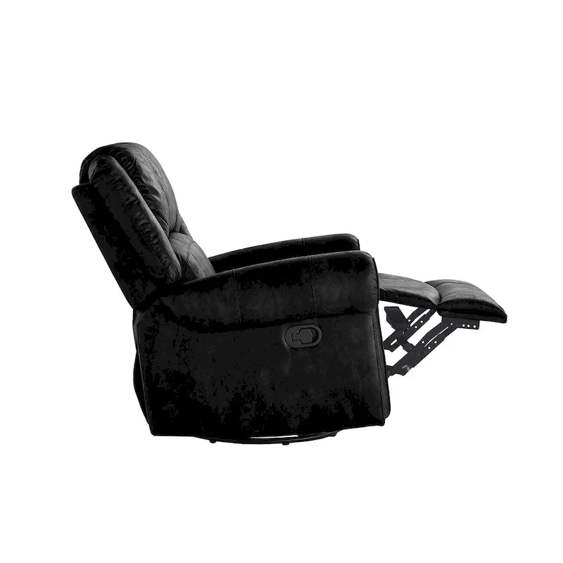 Fauteuil inclinable, pivotant et coulissant Monroe en microfibre polie avec clous décoratifs par iNSPIRE Q Classic