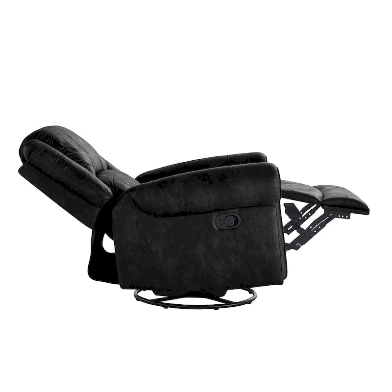 Fauteuil inclinable, pivotant et coulissant Monroe en microfibre polie avec clous décoratifs par iNSPIRE Q Classic