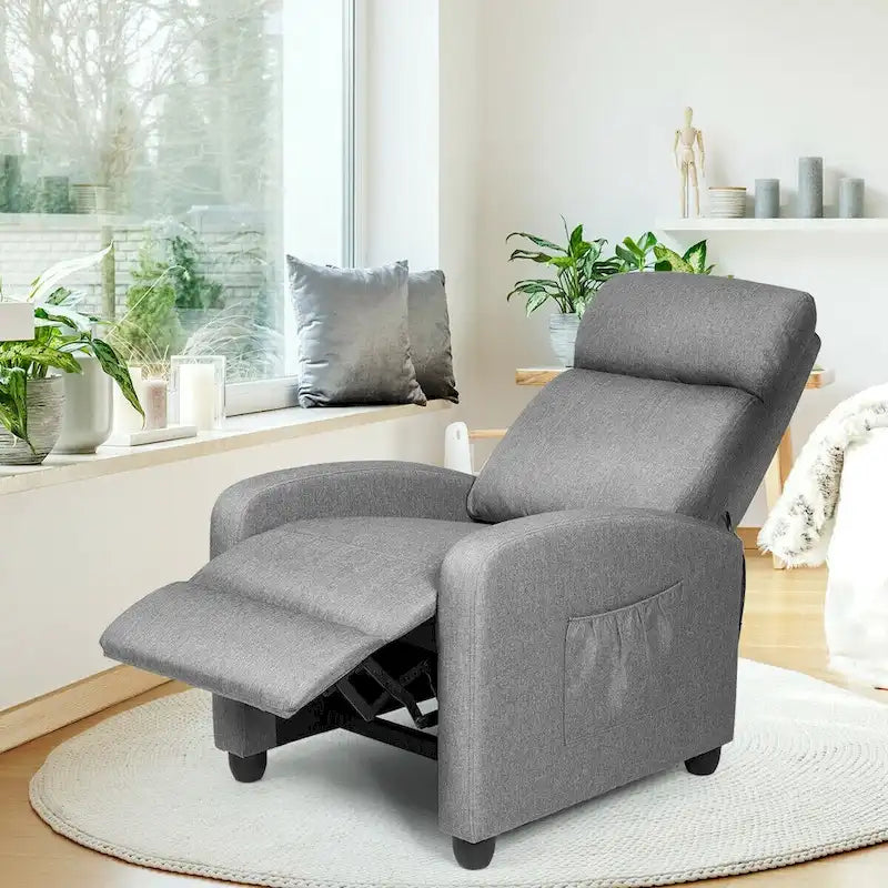 Fauteuil inclinable de massage Gymax, canapé simple, siège rembourré avec repose-pieds