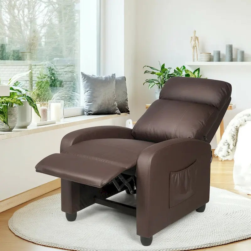 Fauteuil inclinable de massage Gymax, canapé simple, siège rembourré avec repose-pieds