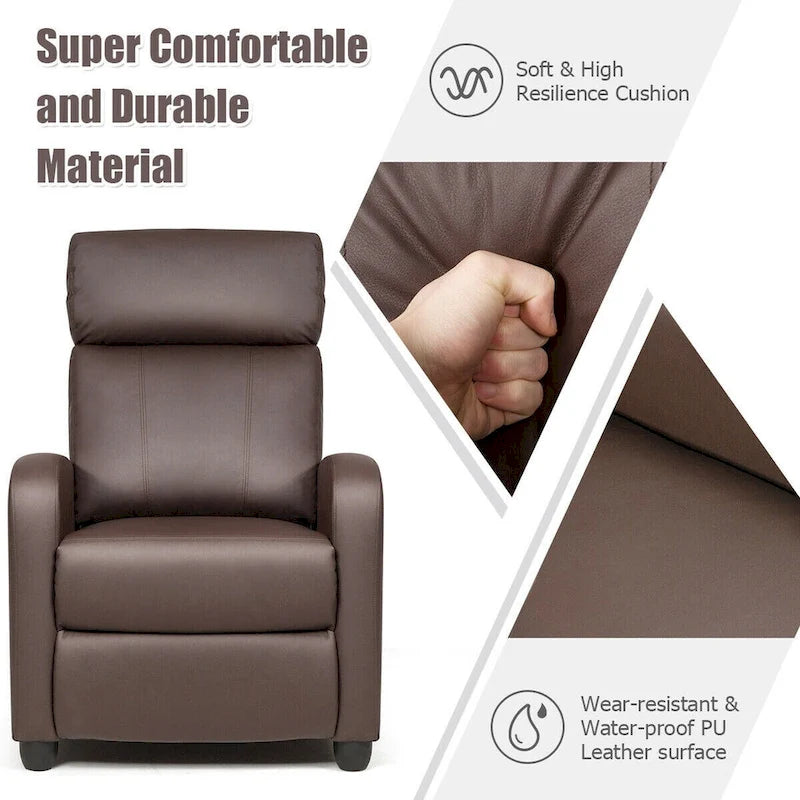 Fauteuil inclinable de massage Gymax, canapé simple, siège rembourré avec repose-pieds
