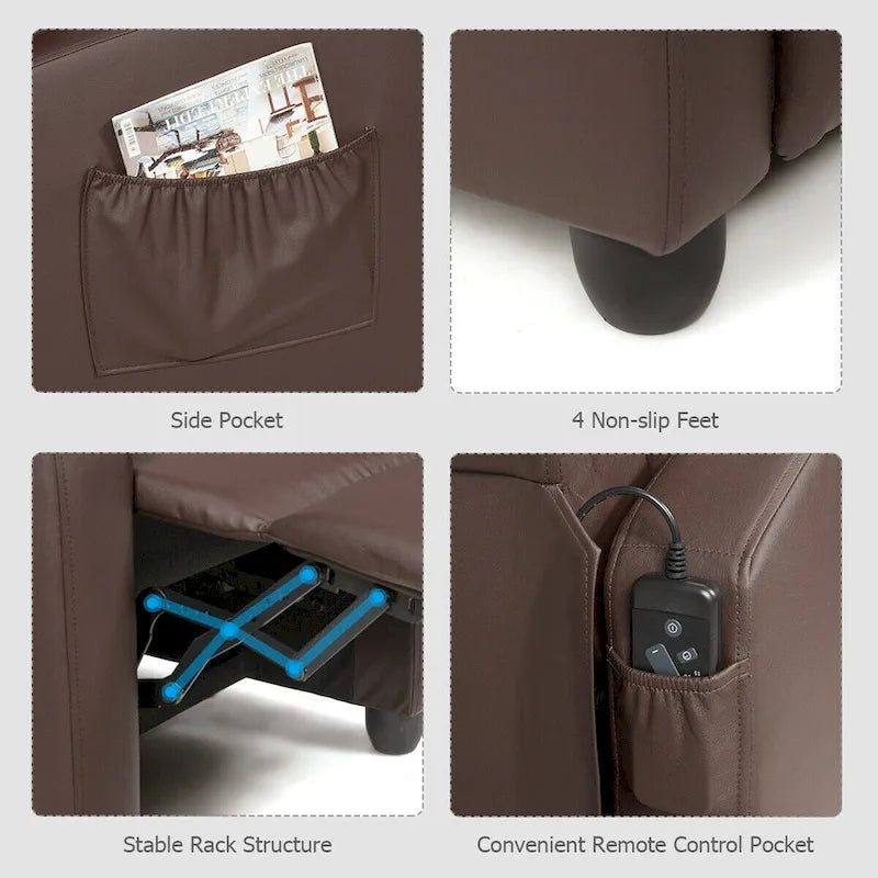 Fauteuil inclinable de massage Gymax, canapé simple, siège rembourré avec repose-pieds