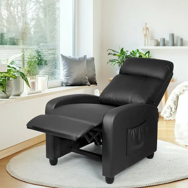Fauteuil inclinable de massage Gymax, canapé simple, siège rembourré avec repose-pieds