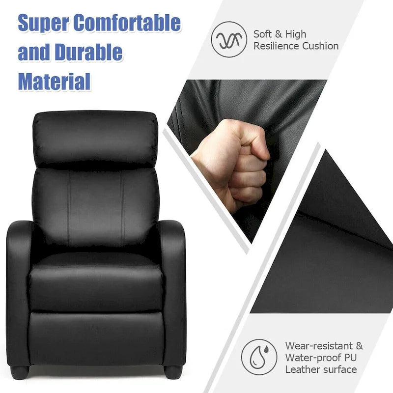 Fauteuil inclinable de massage Gymax, canapé simple, siège rembourré avec repose-pieds