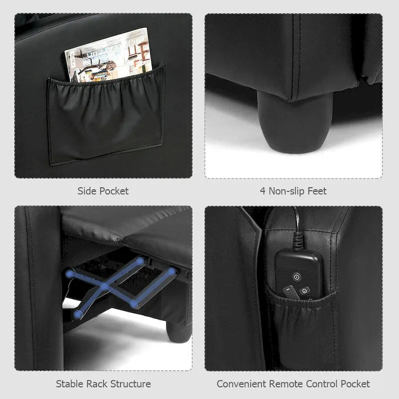 Fauteuil inclinable de massage Gymax, canapé simple, siège rembourré avec repose-pieds
