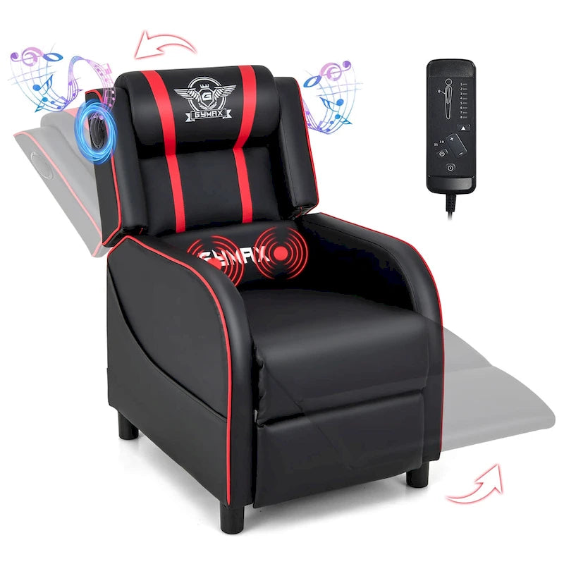 Fauteuil de relaxation Gymax de jeu et de massage, en cuir PU