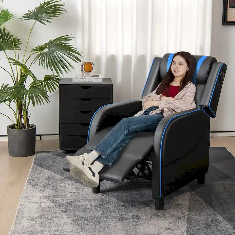Fauteuil de relaxation Gymax de jeu et de massage, en cuir PU