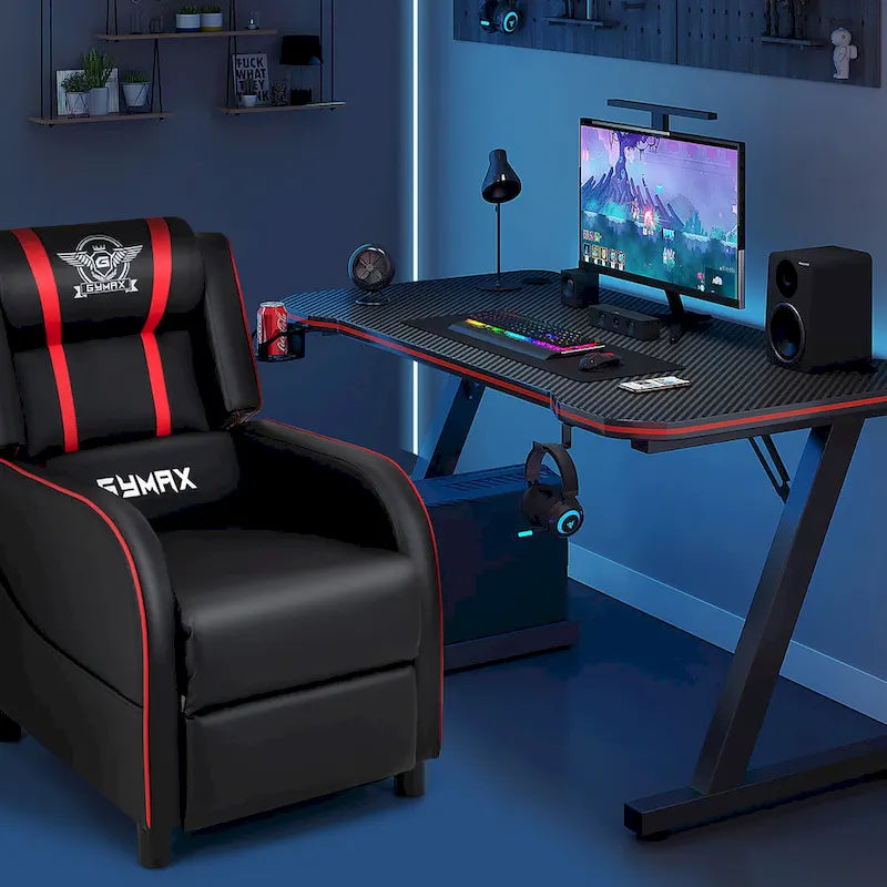 Fauteuil de relaxation Gymax de jeu et de massage, en cuir PU
