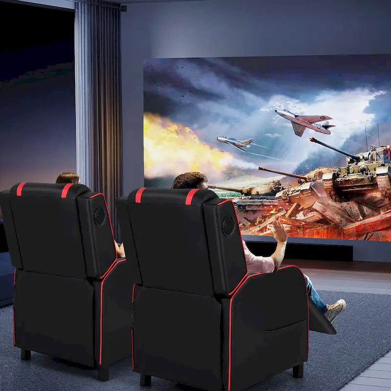 Fauteuil de relaxation Gymax de jeu et de massage, en cuir PU