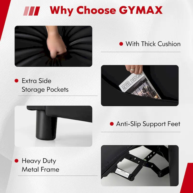 Fauteuil de relaxation Gymax de jeu et de massage, en cuir PU