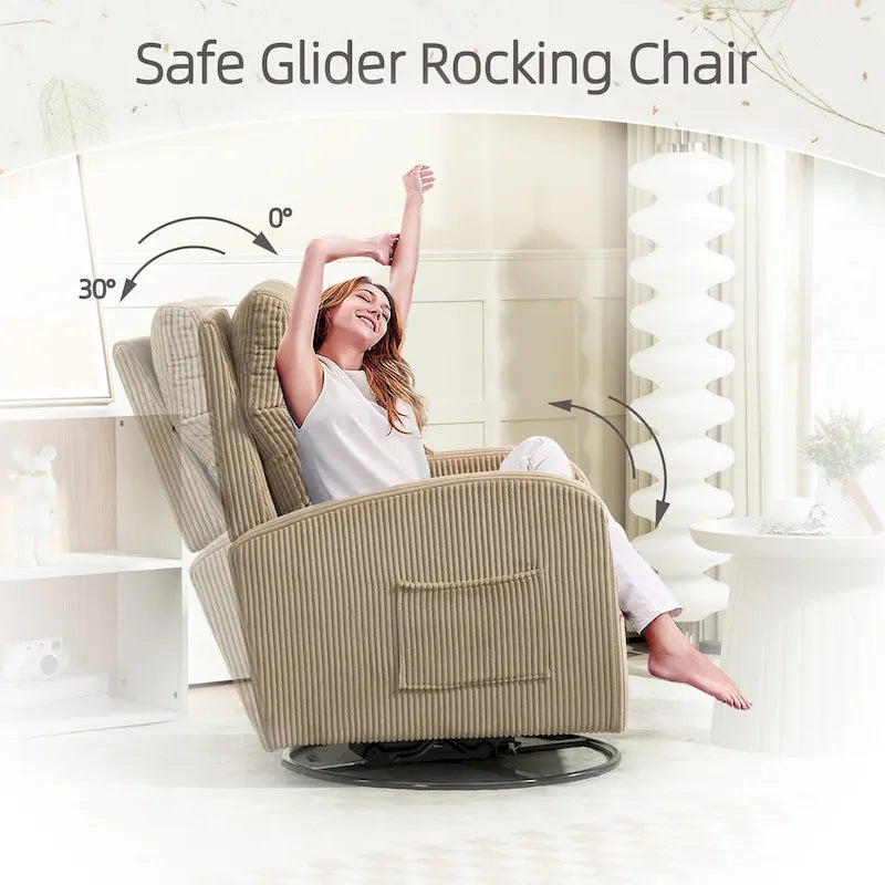Fauteuil à bascule pivotant et inclinable, rembourré, moderne, pour chambre de bébé