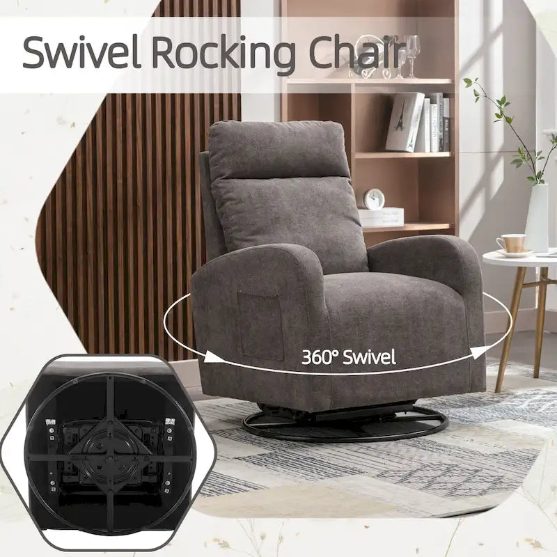 Fauteuil à bascule pivotant et inclinable, rembourré, moderne, pour chambre de bébé