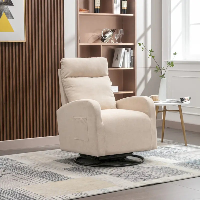 Fauteuil à bascule pivotant et inclinable, rembourré, moderne, pour chambre de bébé