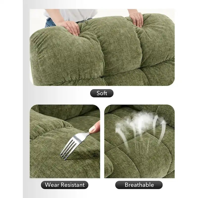 Fauteuil inclinable à bascule, fauteuil à bascule pivotant à 360° pour salon, fauteuil de nurserie rembourré en tissu avec poche latérale