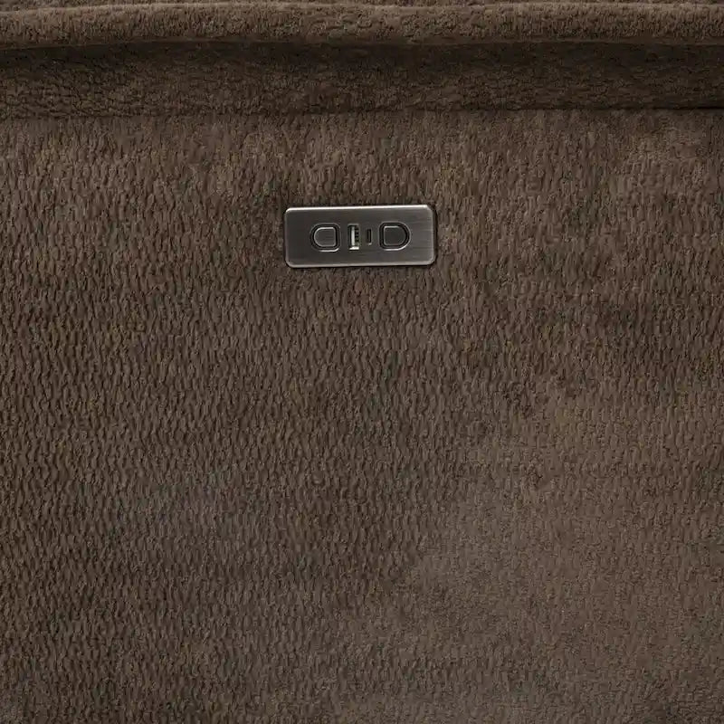 Meubles d'Amérique Sectionnel inclinable Renic moderne marron foncé avec console et ports USB