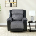 HomeRoots Fauteuil inclinable manuel en Faux Cuir et Tissu Noir et Gris 39
