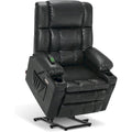 MCombo Grand canapé fauteuil inclinable électrique double moteur avec massage et chaleur pour personnes âgées de grande taille, en similicuir 7896