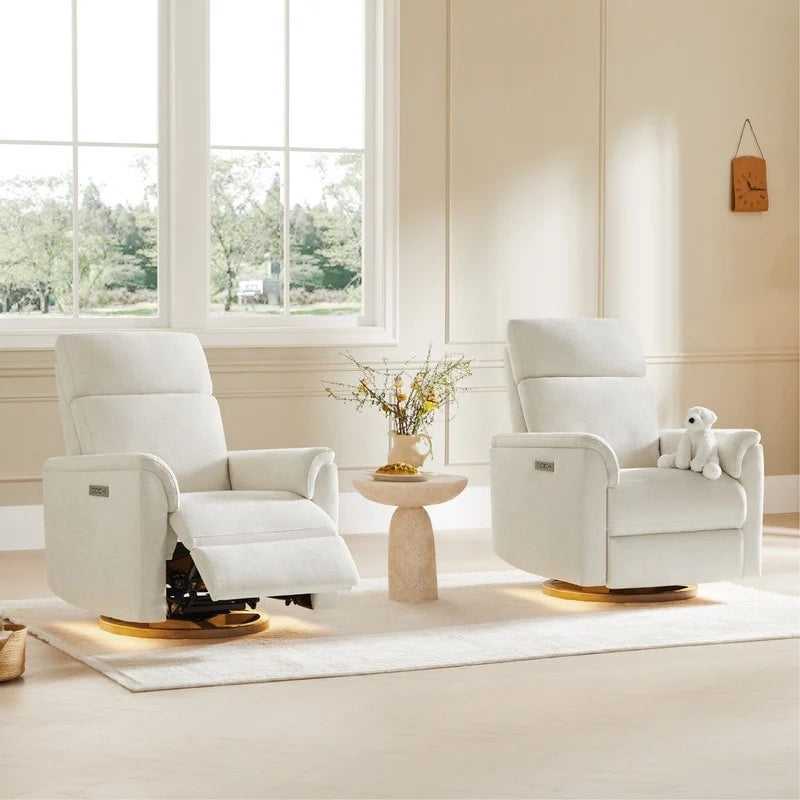 Fauteuil inclinable pivotant Maire Power avec veilleuse pour chambre de bébé