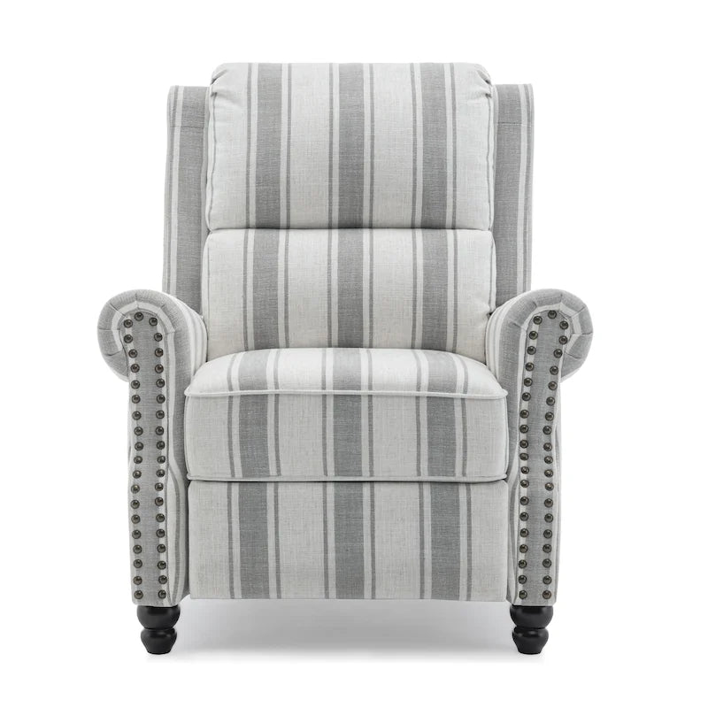 Fauteuil inclinable à dossier rembourré avec clous décoratifs (lot de 2)