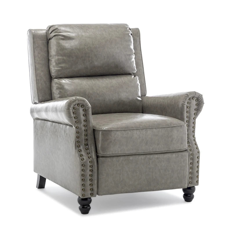 Fauteuil inclinable à dossier rembourré avec clous décoratifs (lot de 2)