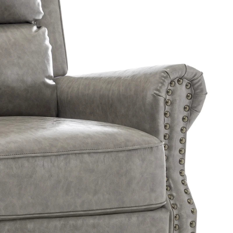 Fauteuil inclinable à dossier rembourré avec clous décoratifs (lot de 2)