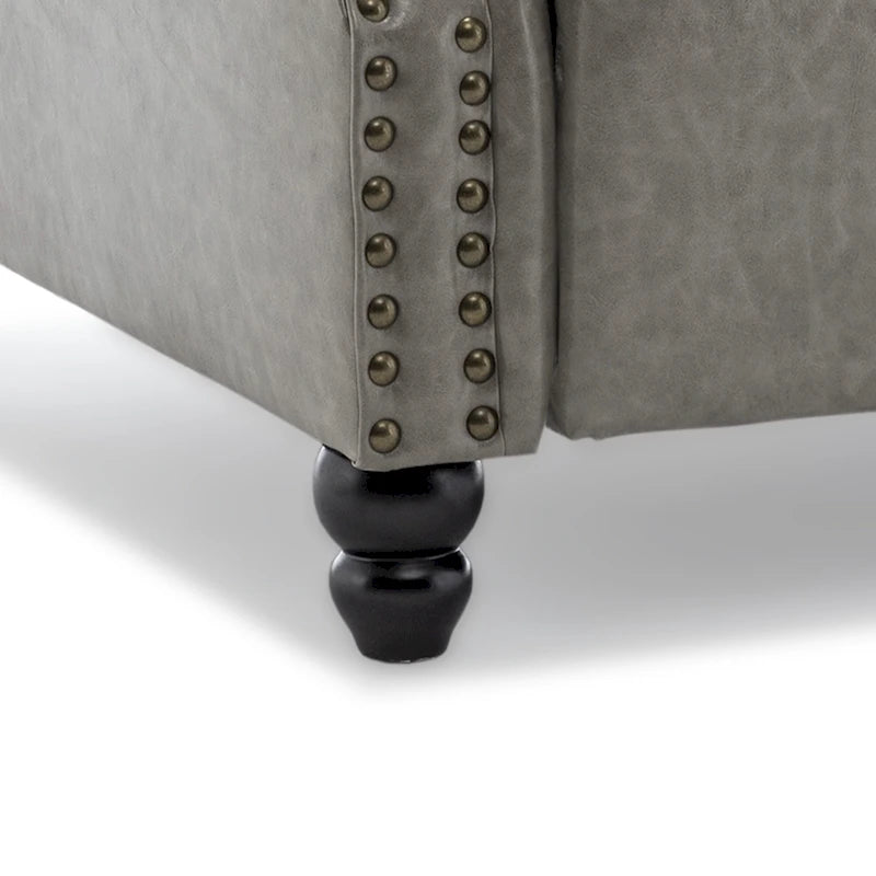 Fauteuil inclinable à dossier rembourré avec clous décoratifs (lot de 2)