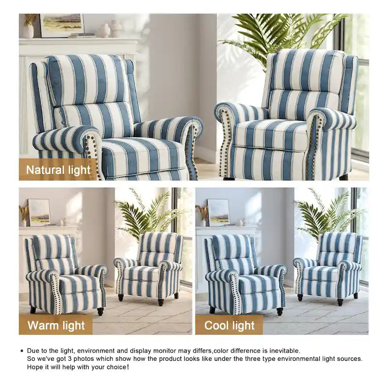 Fauteuil inclinable à dossier rembourré avec clous décoratifs (lot de 2)