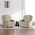Fauteuil inclinable manuel moderne en velours côtelé, lot de 2, fauteuil d'appoint surdimensionné avec accoudoirs larges