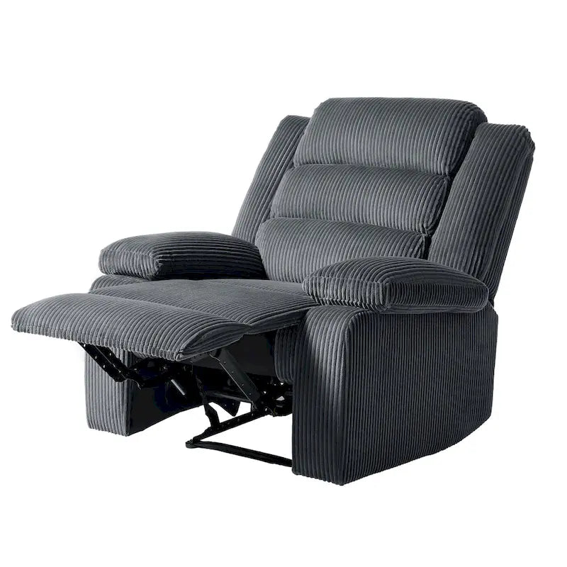 Fauteuil inclinable manuel moderne en velours côtelé, lot de 2, fauteuil d'appoint surdimensionné avec accoudoirs larges