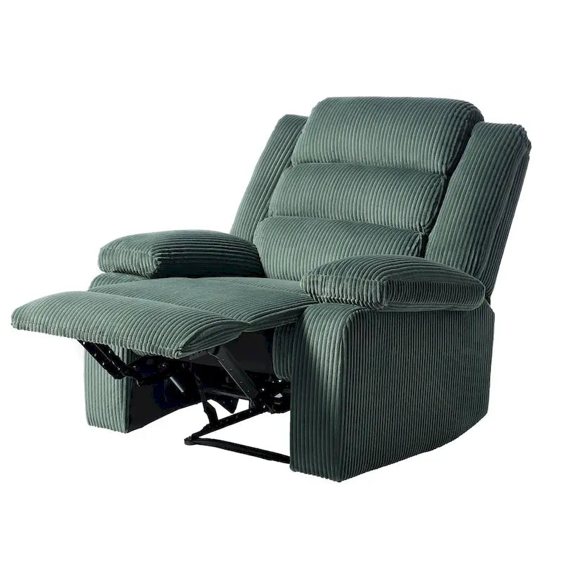 Fauteuil inclinable manuel moderne en velours côtelé, lot de 2, fauteuil d'appoint surdimensionné avec accoudoirs larges