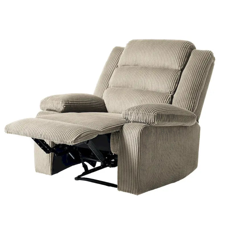 Fauteuil inclinable manuel moderne en velours côtelé, lot de 2, fauteuil d'appoint surdimensionné avec accoudoirs larges